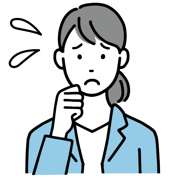 悩んでいる女性のアイコン