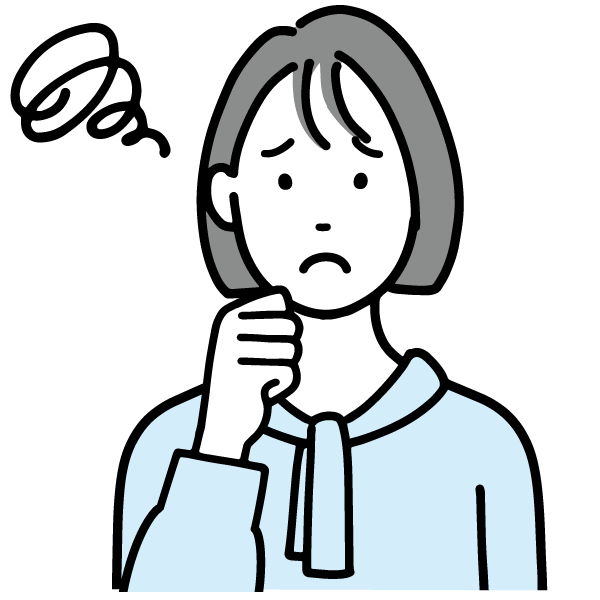 悩んでいる女性のアイコン