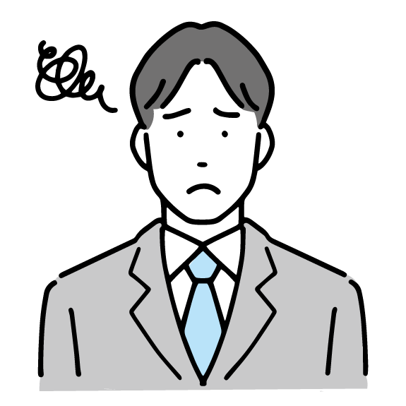 悩んでいる男性のアイコン